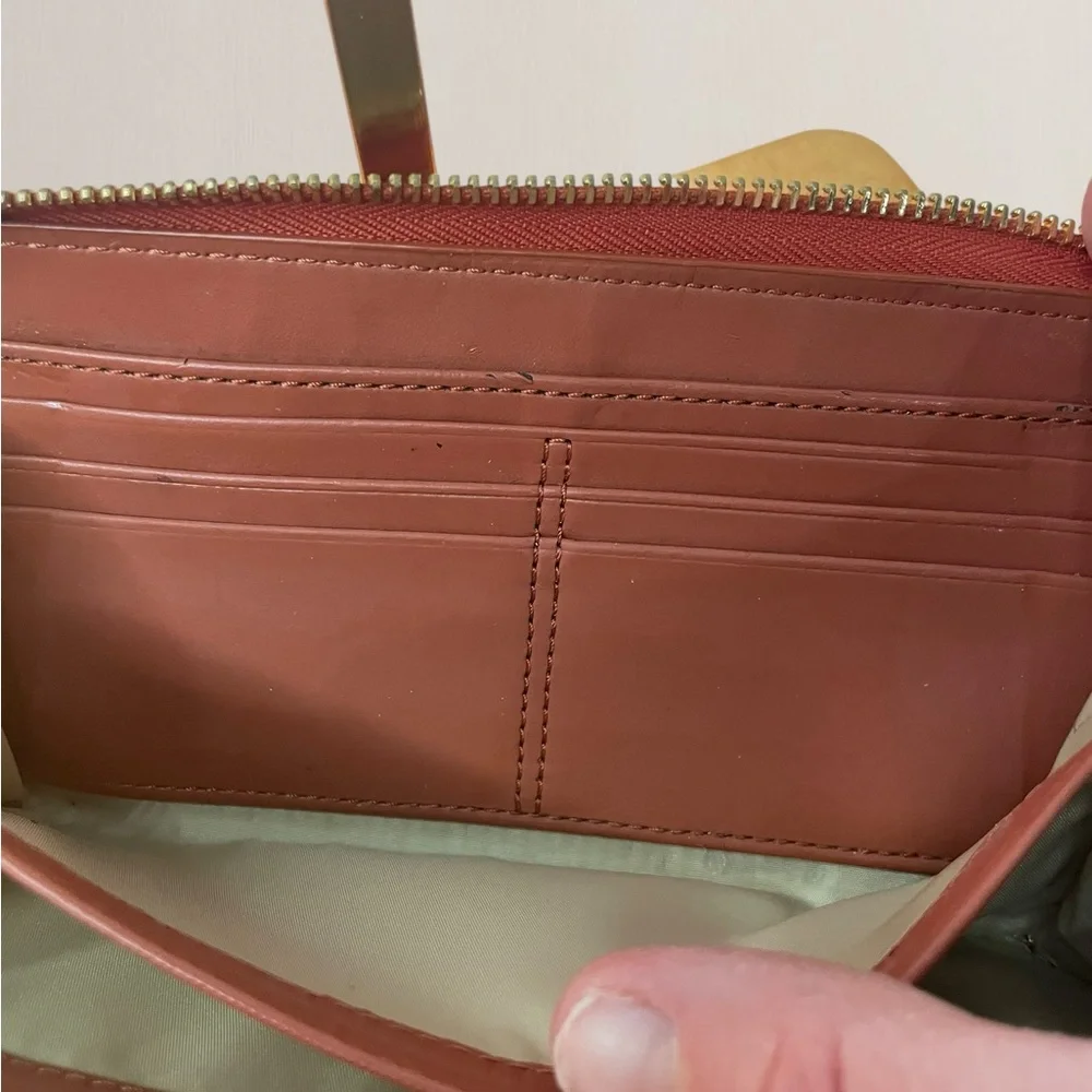 Coach orange Leather Zip Wallet - Picture 3 of 9